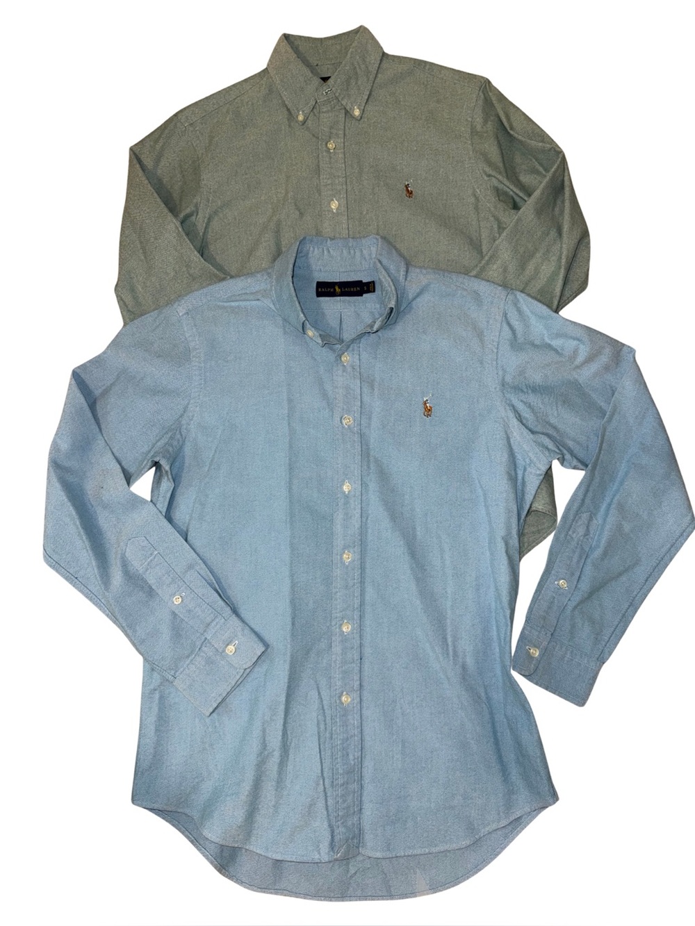 Polo by Ralph Lauren Two Button-Down Shirts - Light Blue & Olive Green